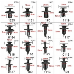 Elementy mocujące, spinki do tapicerki zestaw 628 el.